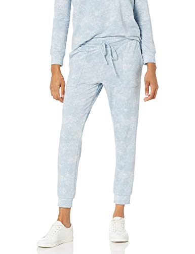 Amazon Brand - Daily Ritual Women's Tie Dye Patch-Pocket Jogger Pant, Blue Watercolor Tie Dye, Medium