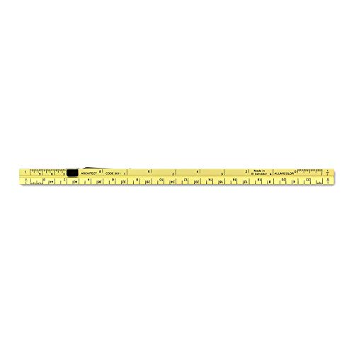 Image of Alumicolor Aluminum Architect Pocket Scale with Clip, 6IN, Gold (Pack of 2)