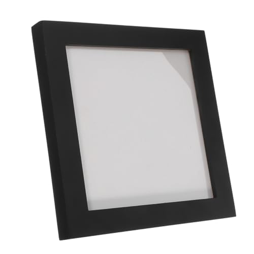 Alipis Collect Photo Frames Display Shelves Square Picture Frame CD Display Stand Vinyl Record Frame for The Desk Dvd Case Vintage Picture Frame Desktop Record Frame Black Wooden