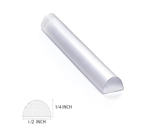 Dalrun Clear Acrylic Shower Threshold 1/2\" X 1/4\" (WxL) for Frameless Shower Door, Transparent Shower Dam Shower Splash Guard 36\" Long,Half Round,Peel and Stick