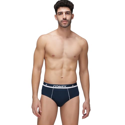 Image of Amul Comfy Men's Pure Cotton Multi Color Brief Pack of 5(Assorted Colour May Vary)