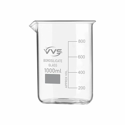 Image of VVS Borosilicate Glass Beaker 1000ml pack of 7 of For School College, Lab Laboratry and professional use