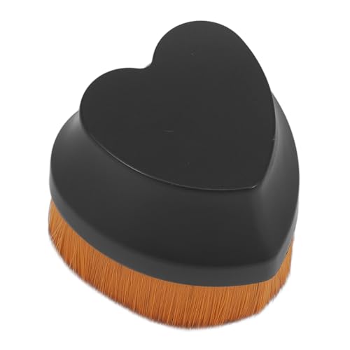 SHERCHPRY Cepillo de maquillaje en forma de corazón mini base de cojín mujer polvo pequeño cepillo de maquillaje facial cepillo de rubor de corazón brocha para rubor fibra artificial Negro