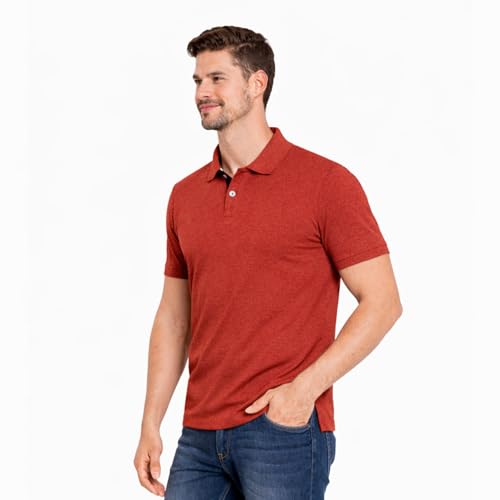 Image of Cotton Polo T-Shirt for Men | Solid Color Regular Fit Collar Neck T-Shirt
