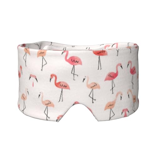 Flamingo - Máscara para dormir con orejeras y ojeras, transpirable, ajustable, para yoga, viajes, mantiene el calor y la sombra