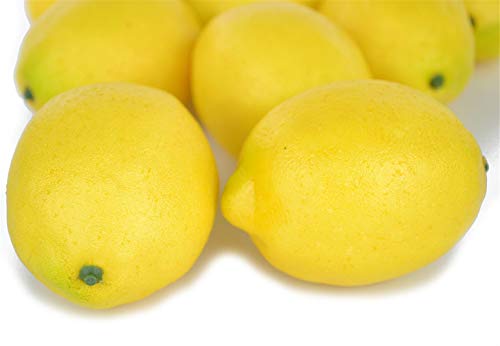 Image of Ulalaza 10Pcs Fake Lemon Artificial Fruits Model Lifelike Yellow Lemon Home House Kitchen Party Decoration Desk Ornament