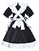 Anime French Cat Maid Apron Fancy Dress Cosplay Costume Headwear Gloves Socks Set(Black S)