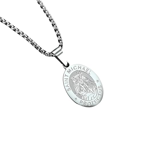 Collier en argent sterling 925 Saint Michael, bijou spirituel pour vos tenues de tous les jours