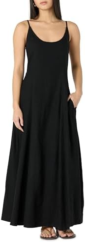 The Drop Womens Luna Scoop Neck Linen Maxi Dress