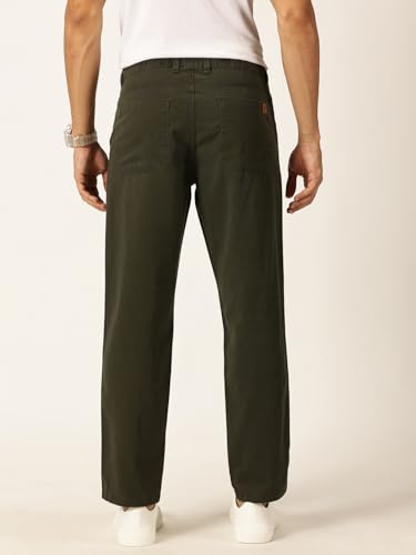 Image of Thomas Scott Men's | Solid | Light Weight | Breathable Fabric | 4 Pocket | Mid Rise | Relaxed Fit | 100% Cotton | Button Waist | Chino Trouser | Pants