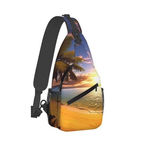 Mochila de Pecho Diagonal Unisex Negra para Senderismo miniatura 2