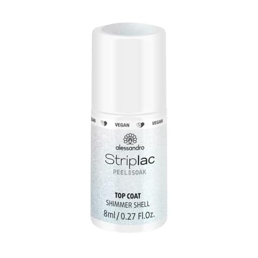 alessandro Striplac Top Coat Shimmer Shell - UV-Überlack für brillanten Glanz & Perlmutteffekt – Schnelltrocknend und schützend – Vegan und tierversuchsfrei – 8 ml