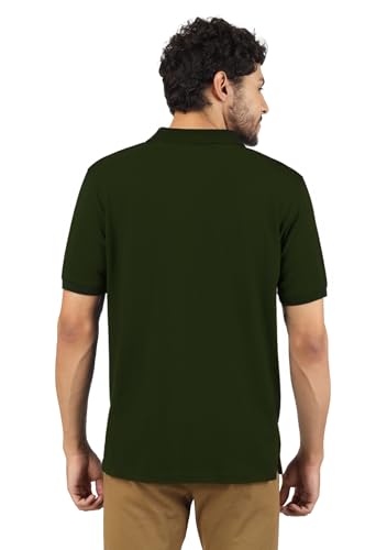 Image of Men's Regular Fit Polo Collar Half Sleeve T-Shirt Cotton Blend Polo T-Shirt Comfortable Lightweight Plain T-Shirt