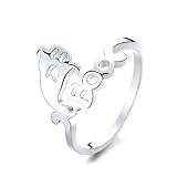 WCRAZYE Halloween Open Rings for Men Women Cute Silver Plated Adjustable Halloween Ghost Witch Broom Wizard Witche's Hat Ring Open Finger Ring Party Jewelry (Style 1)
