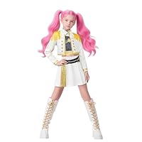 Demon Costume Rumi Mira and Zoey Anime Cosplay for Girls - 2025 Pop Singer Birthday Party Performance Outfit(White,120