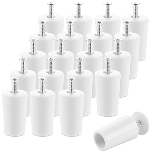 APACALI Lot de 20 butées de volet roulant - Blanc - 40 mm - Butée pour volet roulant de 40 mm - Avec vis et disque - Convient aux lamelles de volet roulant blindés
