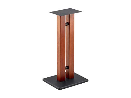 Monolith Speaker Stands - 24 inch, Cherry (Each), 50lbs Capacity, Adjustable Spikes, Sturdy Construction, Ideal for Home Theater Speakers