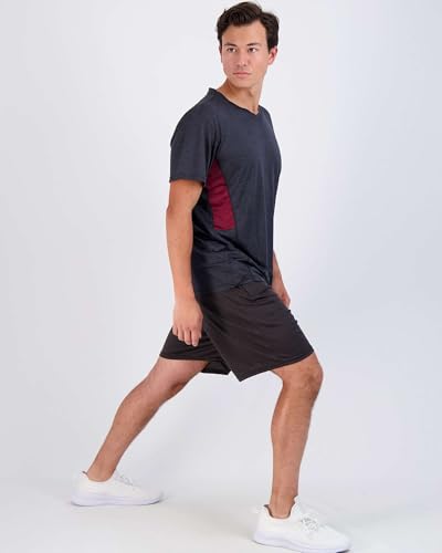 Image of 5 Pack: Men's V-Neck Dry-Fit Moisture Wicking Active Athletic Tech Performance T-Shirt