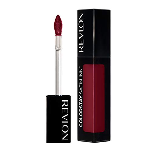 Liquid Lipstick by Revlon, Face Makeup, ColorStay Satin Ink, Longwear Rich Lip Colors, Formulated with Black Currant Seed Oil, 021 Partner in Wine, 0.17 Fl Oz