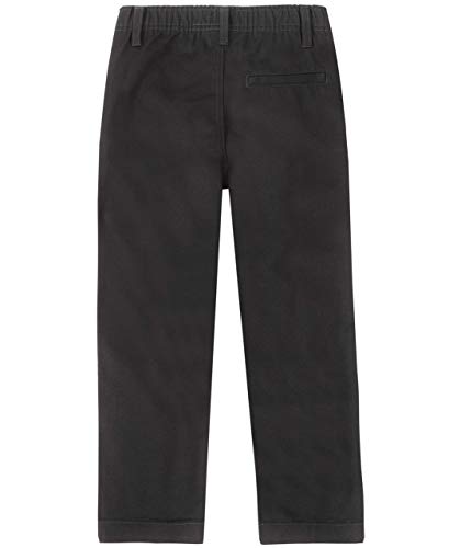 Image of Nautica Boys School Uniform Twill Khaki Pants, Flat Front & Elasticized Waistband, Zipper Closure With Faux Button