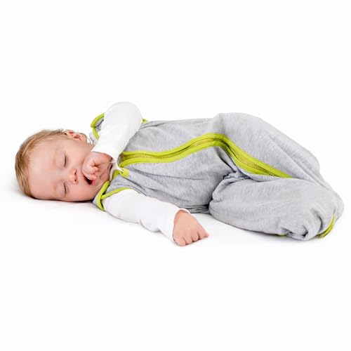 Baby Deedee Sleep Nest Lite - Cotton Sleep Sack 0.6 TOG 18-36M Gray Lime