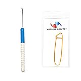 Lieferumfang: 1 addi Häkelnadel mit Komfortgriff 15 cm und 1 Artsiga Crafts-Aluminium-Maschenhalter, der ca. 2 x 9 cm misst.