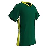 Champro Standard Header Lightweight Adult Soccer Jersey, Forest Green,Optic Yellow,White, Medium