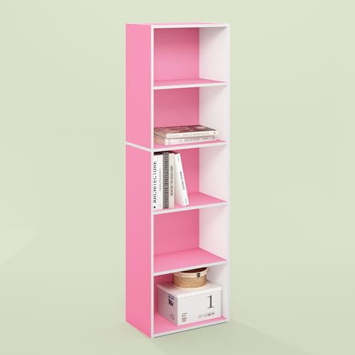 Furevol Hagen 5 Cube Organizer Bookcase, Bookshelf, Cube Storage, for