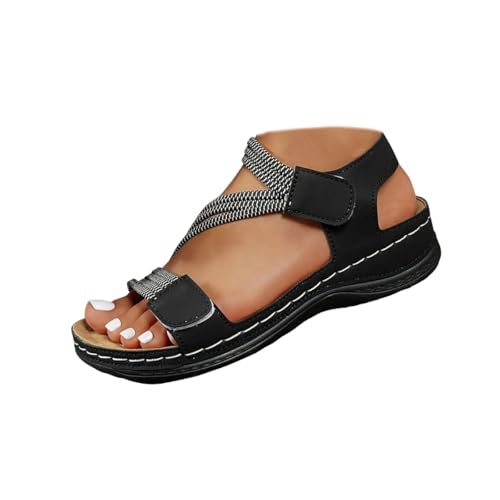 Women's Summer Fisherman Sandals,Comfortable Lightweight Walking Flat Sandals for Women (Black,8.5)