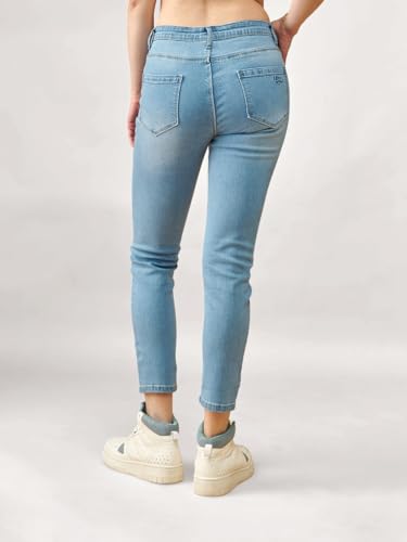 Image of Lyra Women's Mid-Rise Slimfit Ankle Length Jeans|Stretchable Fabric for Comfort|Trendy & Stylish Denim