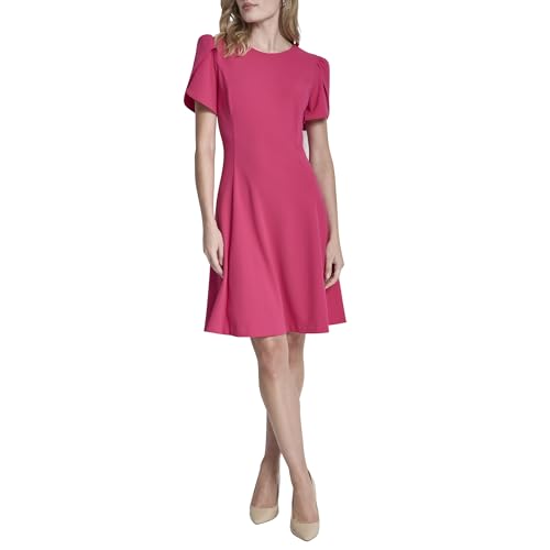 Image of DKNY Women's Tulip Sleeve Fit & Flare Mini Dress
