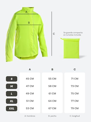 Prowiste Chaqueta Ciclismo Hombre & Mujer M - Impermeable y Transpirable - Chaqueta de Lluvia Reflectante con Capucha & Bolsillo Trasero – Compacta con Bolsa de Almacenamiento. - imagen 4