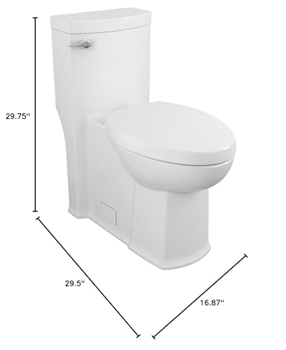Inodoro American Standard Boulevard FloWise de una pieza, altura derecha, alargado, 1.28 gpf, con palanca de descarga a la derecha, blanco miniatura 2