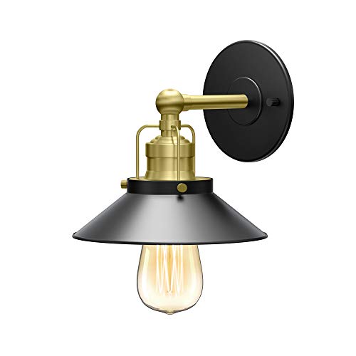 Gatco-1714-Modern-Farmhouse-Retro-Single-Metal-Sconce-Matte-Black-Brushed-Brass-ComboWall-Mounted-1050-H-x-7-W-Light-Fixture Gatco 1714 Modern Farmhouse Retro Single Metal Sconce Matte Black Brushed Brass ComboWall Mounted 1050 H x 7 W Light Fixture