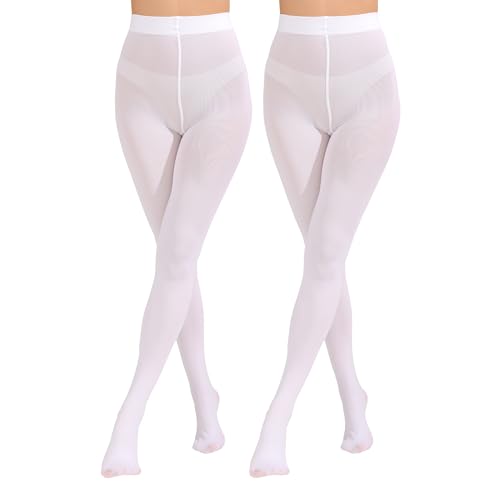 Image of Paralinda 2 Pairs Women's Solid Color Tights 80D, Soft Opaque Microfiber Tights