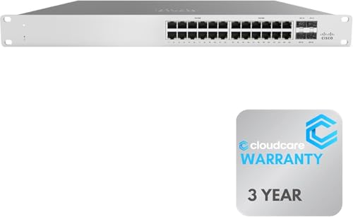 Image of MS125-24-HW Meraki MS125-24 24 Port Cloud Managed Switch (MS125-24-HW) | Rack Mountable | 128 Gbps Switching Capacity | (No Meraki License Included) (Renewed)