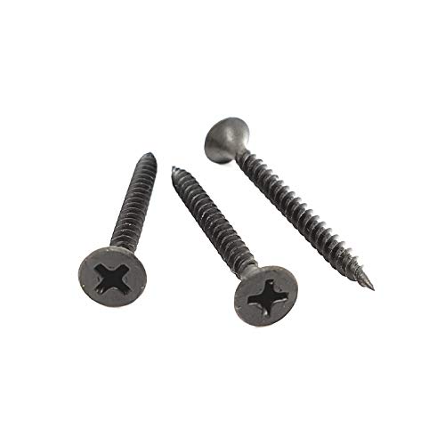 Drywall FINE Black Bugle Head Threaded Screws - Drylining Wood Framework Studding (200, 4.8mm x 90mm)