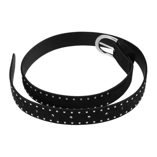 Fashionable Women's Suede Belt Vintage Western Style Thin Buckle Belt for Cosplay
