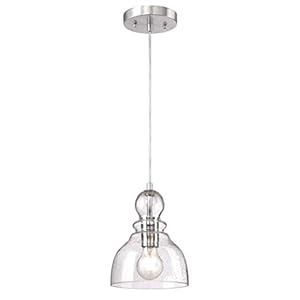 Westinghouse 61007 Einflammige Pendelleuchte Nickel Antikglas