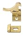 QWORK Brass Heavy Duty Elbow Latch Cabinet Door/Window Catch, 4 Pack Elbow Latches with Mounting Screws, for Bedroom Bathroom Window Cabinet and Closets Door Window Catch, Home/Office