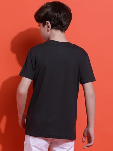 Image of Li'l Tomatoes Boys Cotton T-Shirt | Graphic Printed Half Sleeve Casual Summer Wear | Soft & Breathable | 9-16 Years