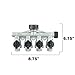 Gilmour Heavy Duty 4 Way Garden Hose Splitter, Quad Water Hose Splitter with Shut Off Valve, Metal Water Manifold, Aluminum