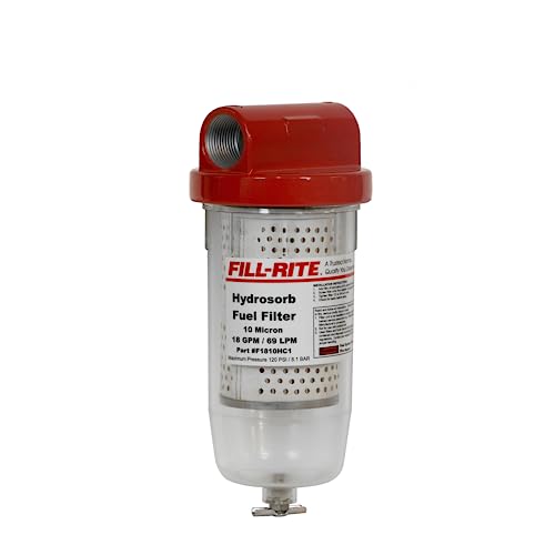 Image of Fill-Rite FR1810HC1 10 Mircron Hydrosorb 25 GPM Clear Bowl Fuel Filter with 3 /4 inch Filter Head