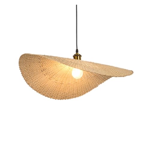 Lustre rotin 60cm beige anti-éblouissement pour éclairer un salon sombre