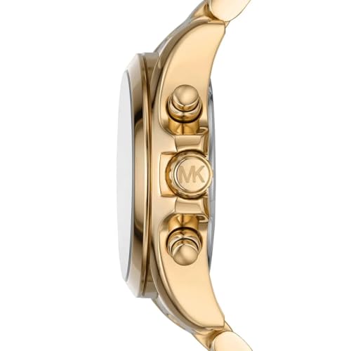 Image of Michael Kors Analog Green Dial Women Watch-MK7257I, Gold Band