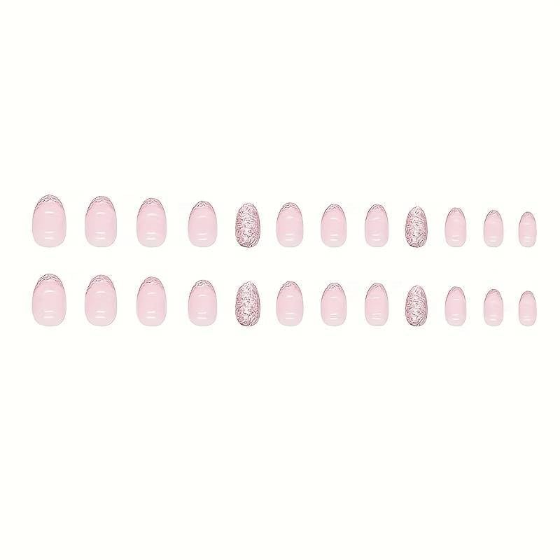 Image of ZOONA 24PCS Everlasting French Nails Artificial Nails Art Set| Lightweight & Long Lasting| Easy To Use| Quick Fix For Festivals & Special Occasions (w495)