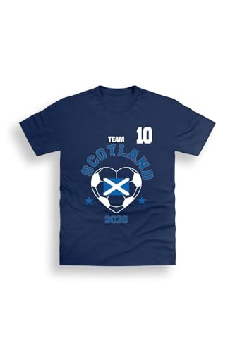 Scotland Football Ladies T-Shirt Womens Short Sleeve 100% Cotton Crew Neck Tee Navy Supporters Fan Top Classic Graphic Print Machine Washable Navy Sizes S M L XL 2XL
