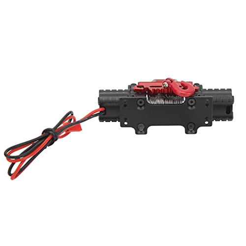 HUIOP Cabrestante de Coche RC de Doble Motor, Aleación de Aluminio, Alta Simulación, Fuerza de Tracción de 10 Kg con Cable Ultra Suave, para, Hsp, Axial Scx10 D90, Hpi (Negra)