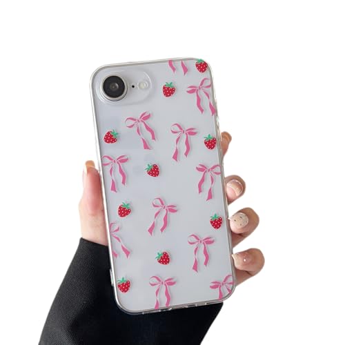 Coque iPhone 16e transparente et fine en silicone souple antichoc rose blush pour fille