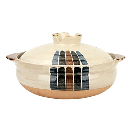 Eleeonora Cazuela Tradicional Japonesa De Arcilla Donabe,Cazuela De CeráMica Japonesa,Olla Caliente De CeráMica Japonesa Donabe Colorida,FáCil De Usar,Apto para Sopas Y Guisos